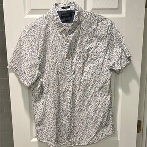 Banana Republic White Floral Casual Button Down Shirt